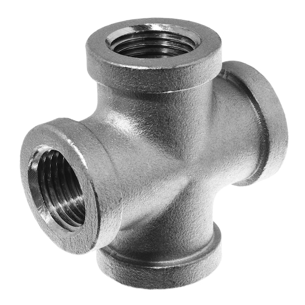 Usa Industrials Pipe Fitting - 304 Stainless Steel - Class 150 - Cross - 4 NPT Female ZUSA-PF-19495 - main